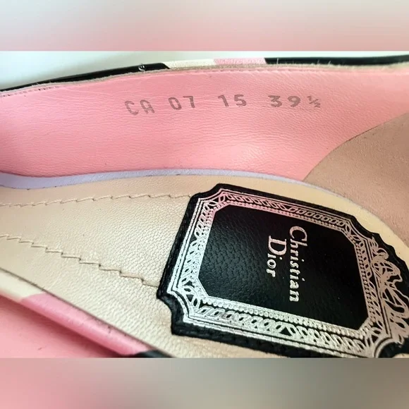 DIOR Christian Dior Pink ,Orange,green Black high Heels SHOES SIZE 39,5 -US 9,5 - Picture 15 of 17
